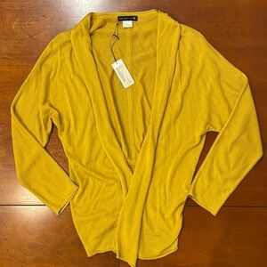 Stylish Silk/Cashmere Dijon Open Front Cardigan. NWT